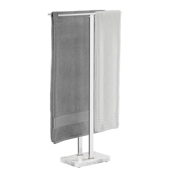 KES Bathroom Freestanding Towel Rack 37" H with Marble Base Fits Large Bath Towel | Wayfair